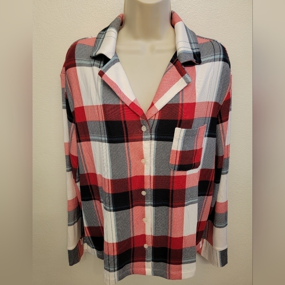 NWT Soma Flannel Button Down Pajama Top ( Pants Not Included)